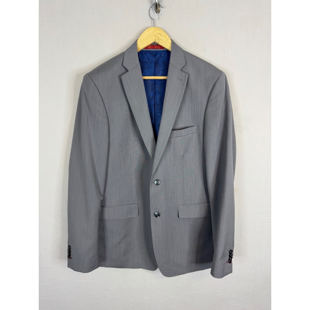 English Laundry Classic Collection Grey Super 100s Wool Blazer Jacket‎ 40L Mens